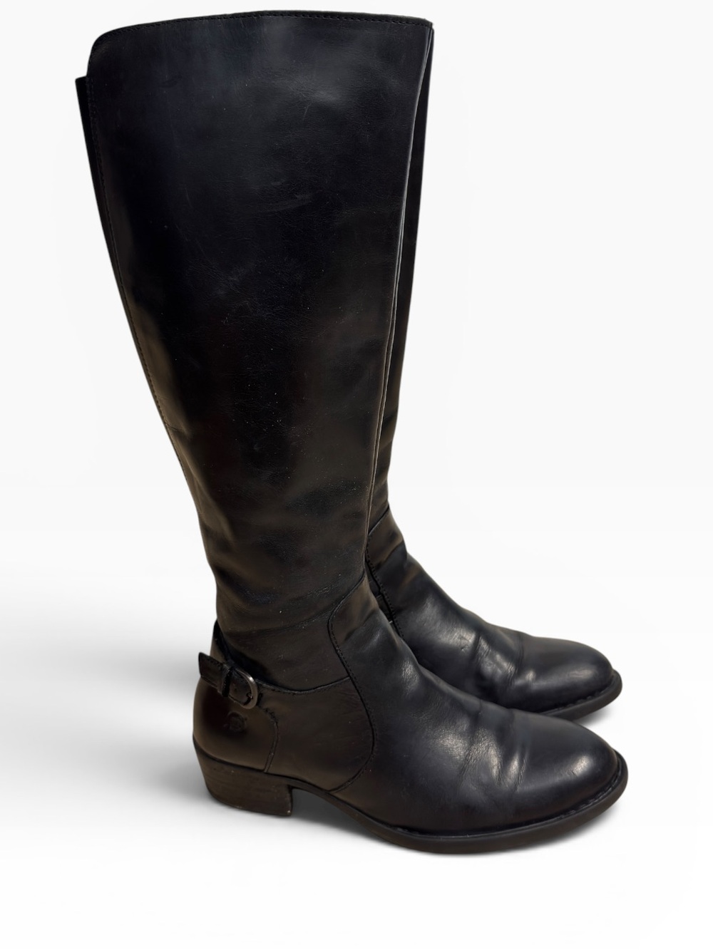 Børn Helen Black Leather Knee High Riding Boots Women’s Size 7.5 Comfort